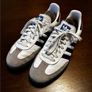 Adidas Samba Men's White and Black Sneakers Size 12M